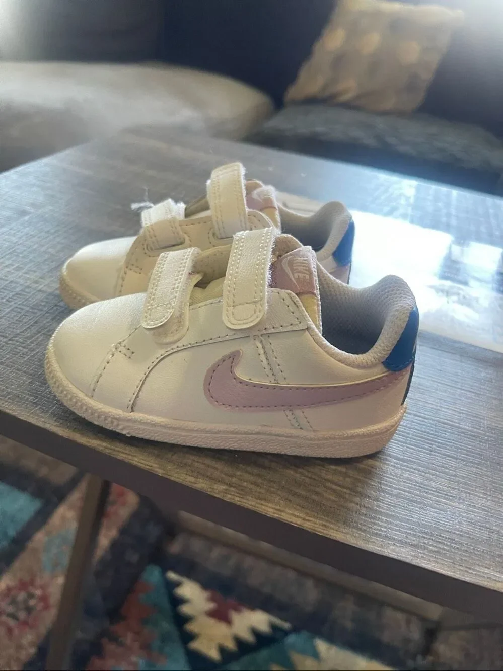 Nike Court Royale Toddler White Pink Blue Casual Sneakers Size 5C